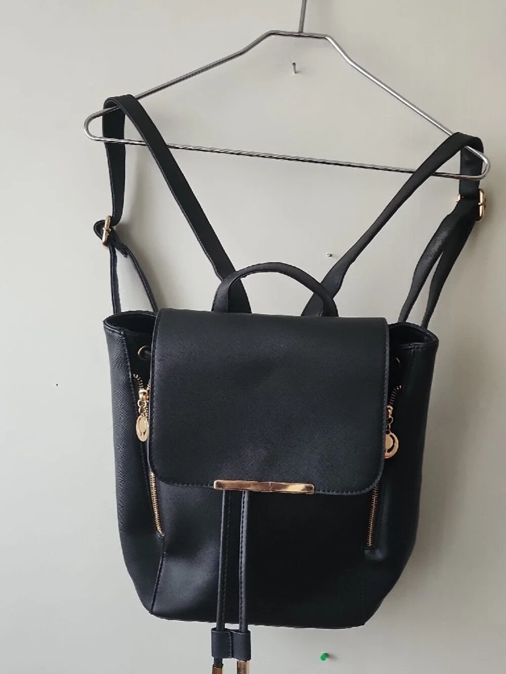 Elegant Black Women’s Backpack with Gold Hardware. Great Condition